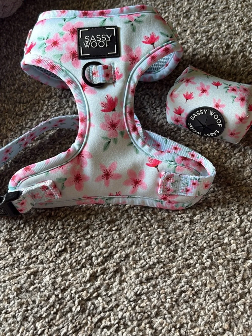 Sassy Woof Pink Floral No-Pull Dog Harness